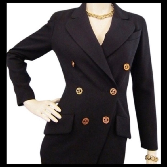 CHANEL Jackets & Blazers - Vintage Chanel navy wool blazer